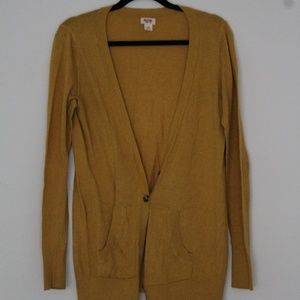 Mustard Mossimo Button-Down Cardigan Sweater